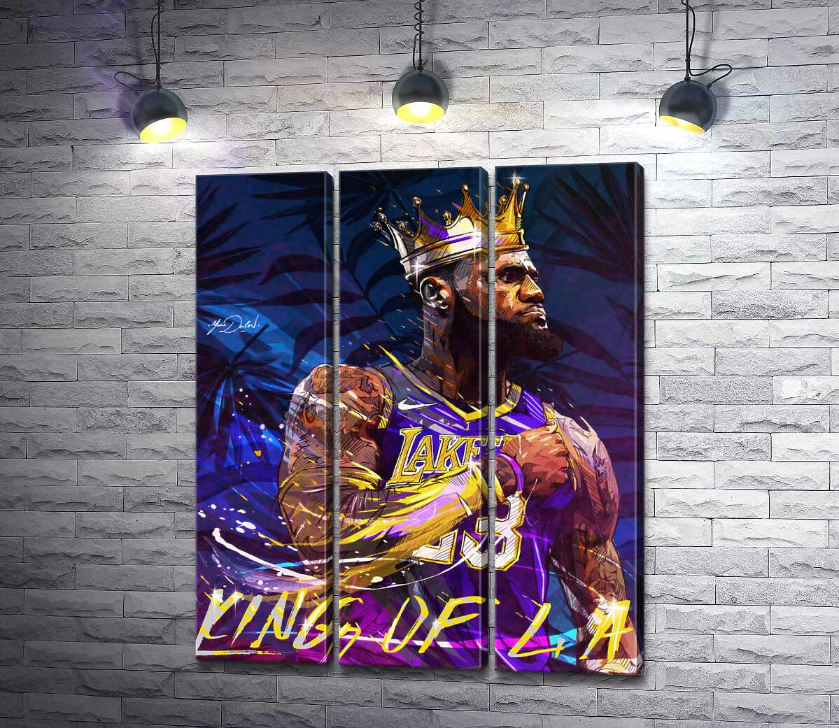 

Модульная картина ArtPoster Баскетболист Леброн Джеймс (LeBron James) - король Лос-Анджелеса 132x162 см Модуль №11