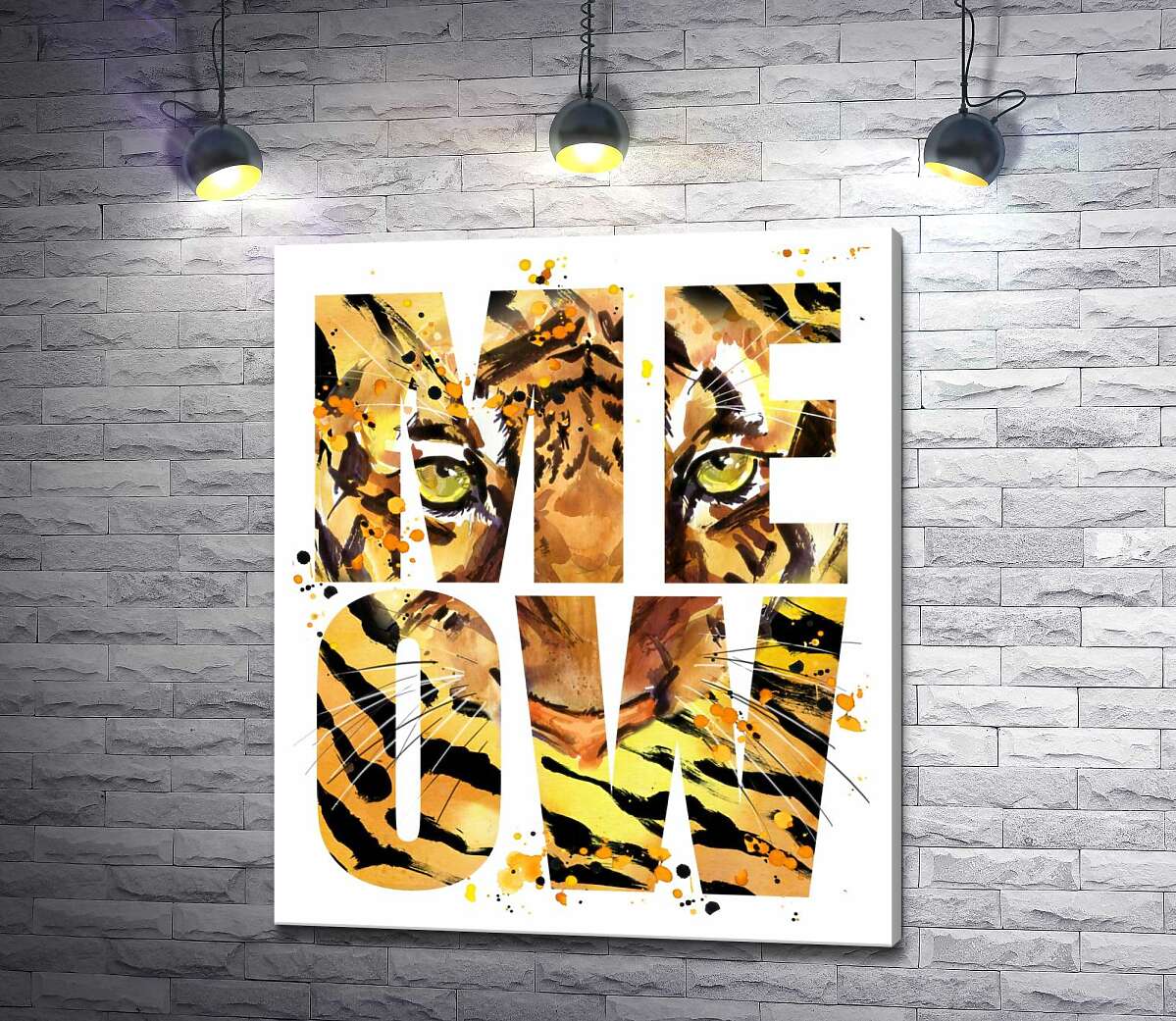 

Картина ArtPoster Хищный взгляд тигра в буквах "meow" 130x154 см Модуль №1