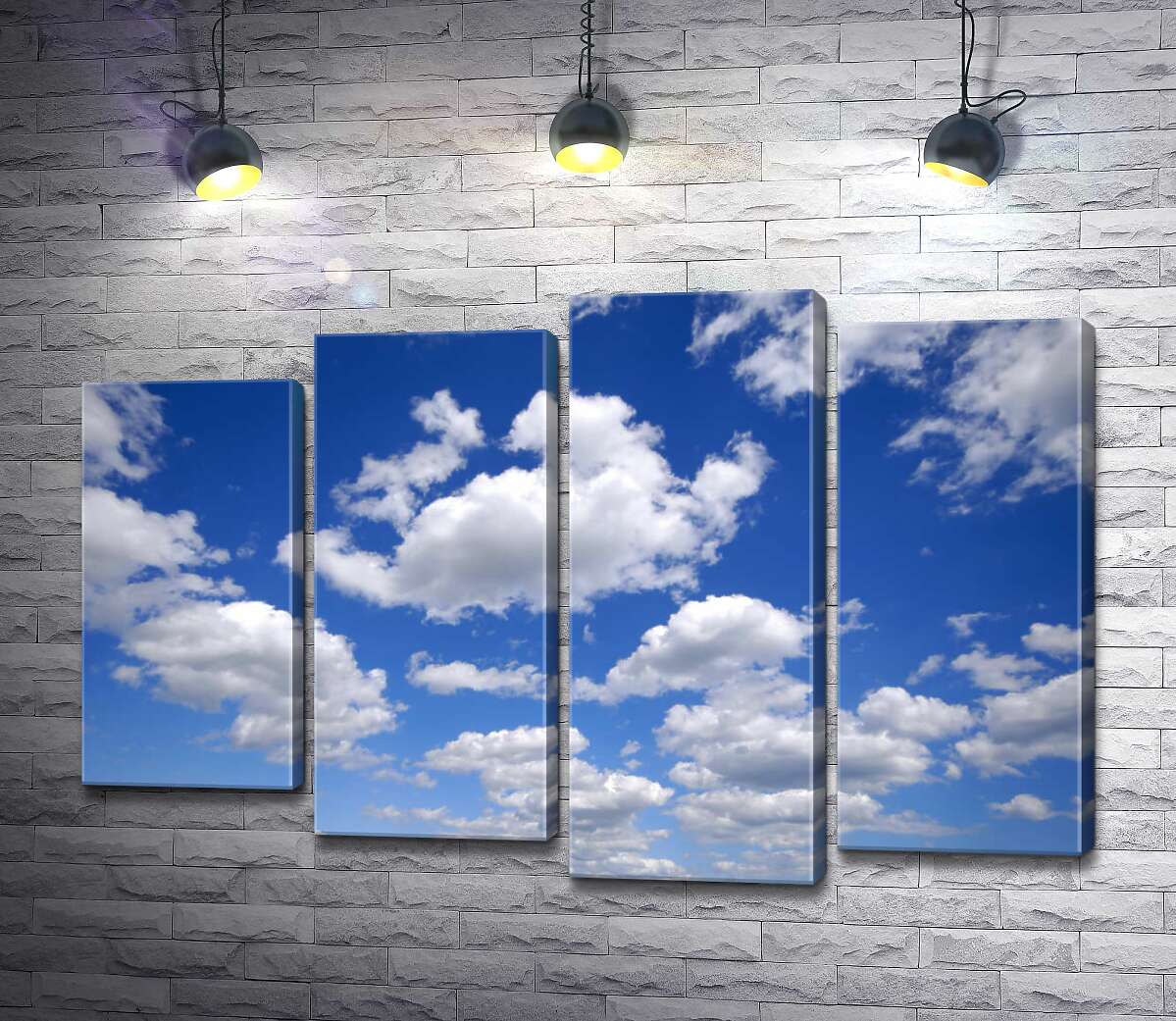 

Модульная картина ArtPoster Белые перины облаков на бескрайнем небе 100x67 см Модуль №21