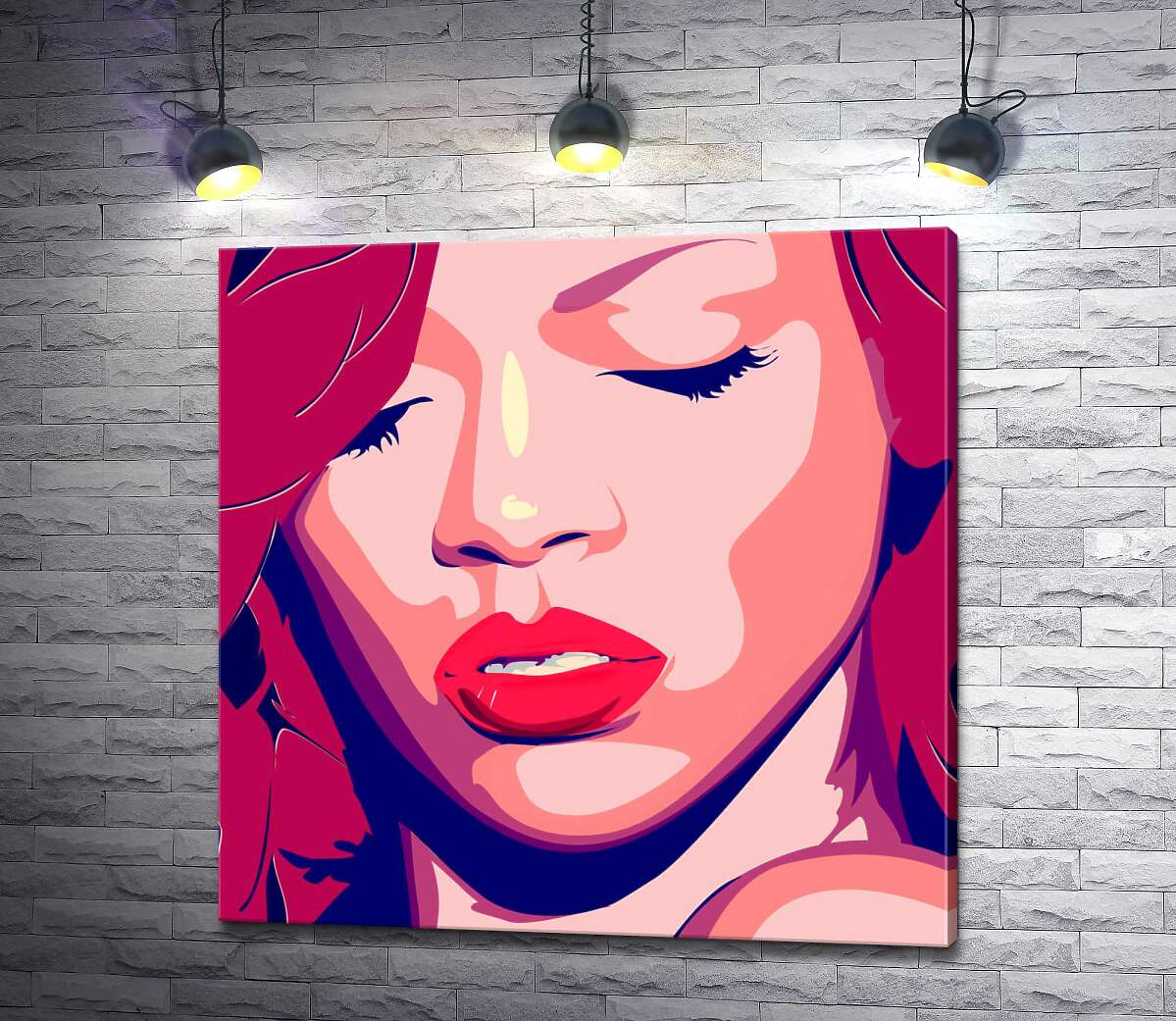 

Картина ArtPoster Яркий портрет певицы Рианны 100x100 см Модуль №1