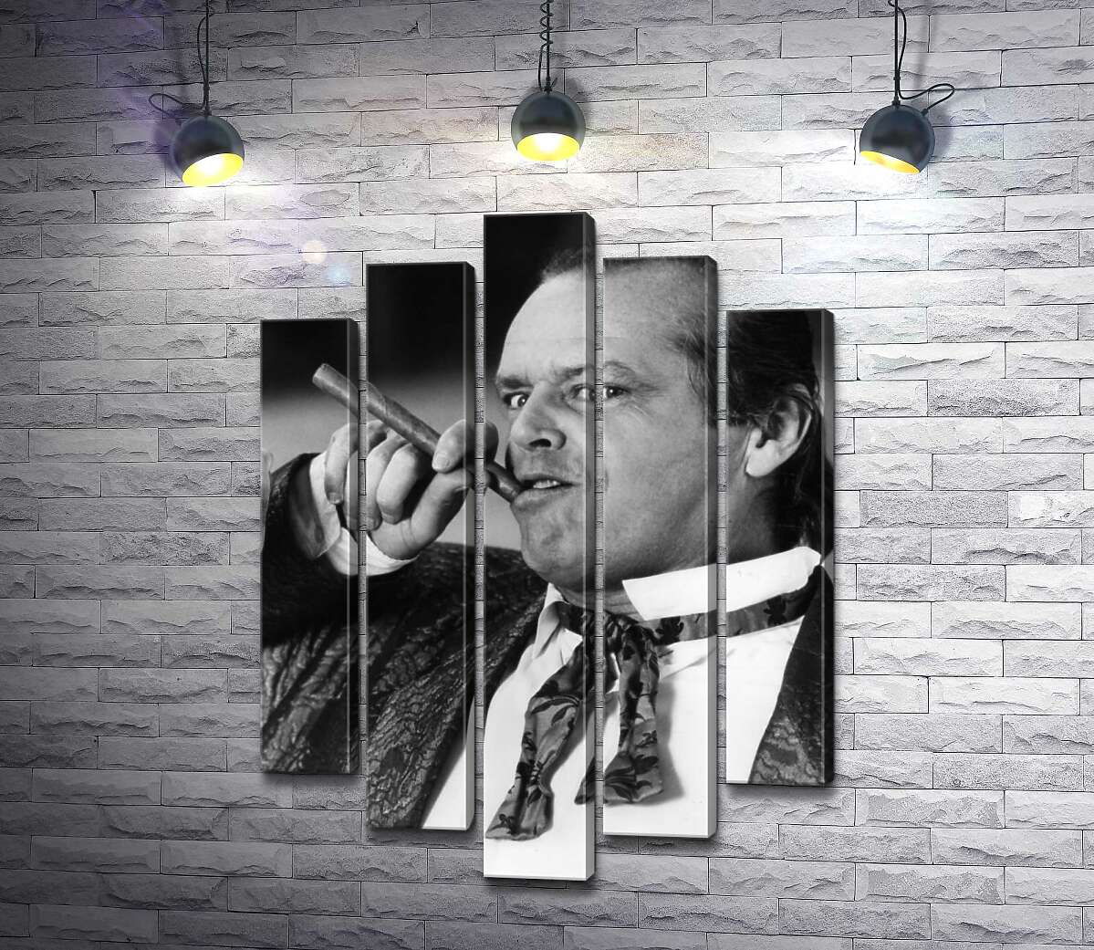 

Модульная картина ArtPoster Актер Джек Николсон (Jack Nicholson) позирует с сигарой на черно-белом снимке 130x183 см Модуль №26