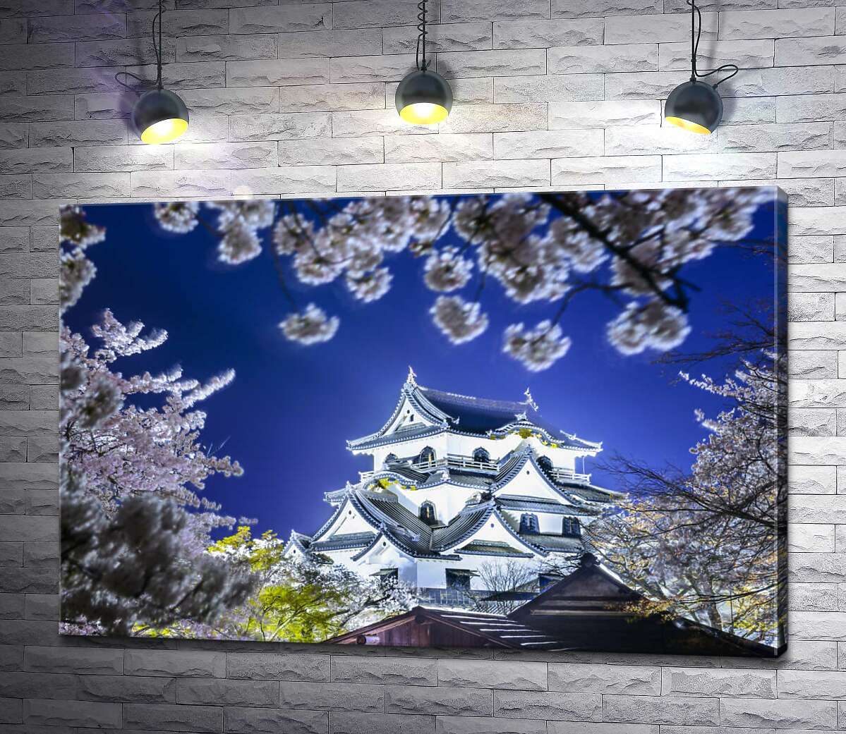 

Картина ArtPoster Средневековый японский замок Хикона (Hikone Castle) весной 130x87 см Модуль №1