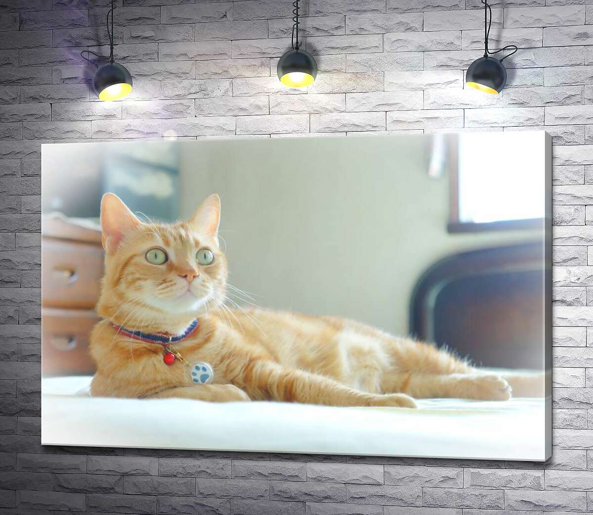 

Картина ArtPoster Рыжий кот внимательно наблюдает 100x66 см Модуль №1