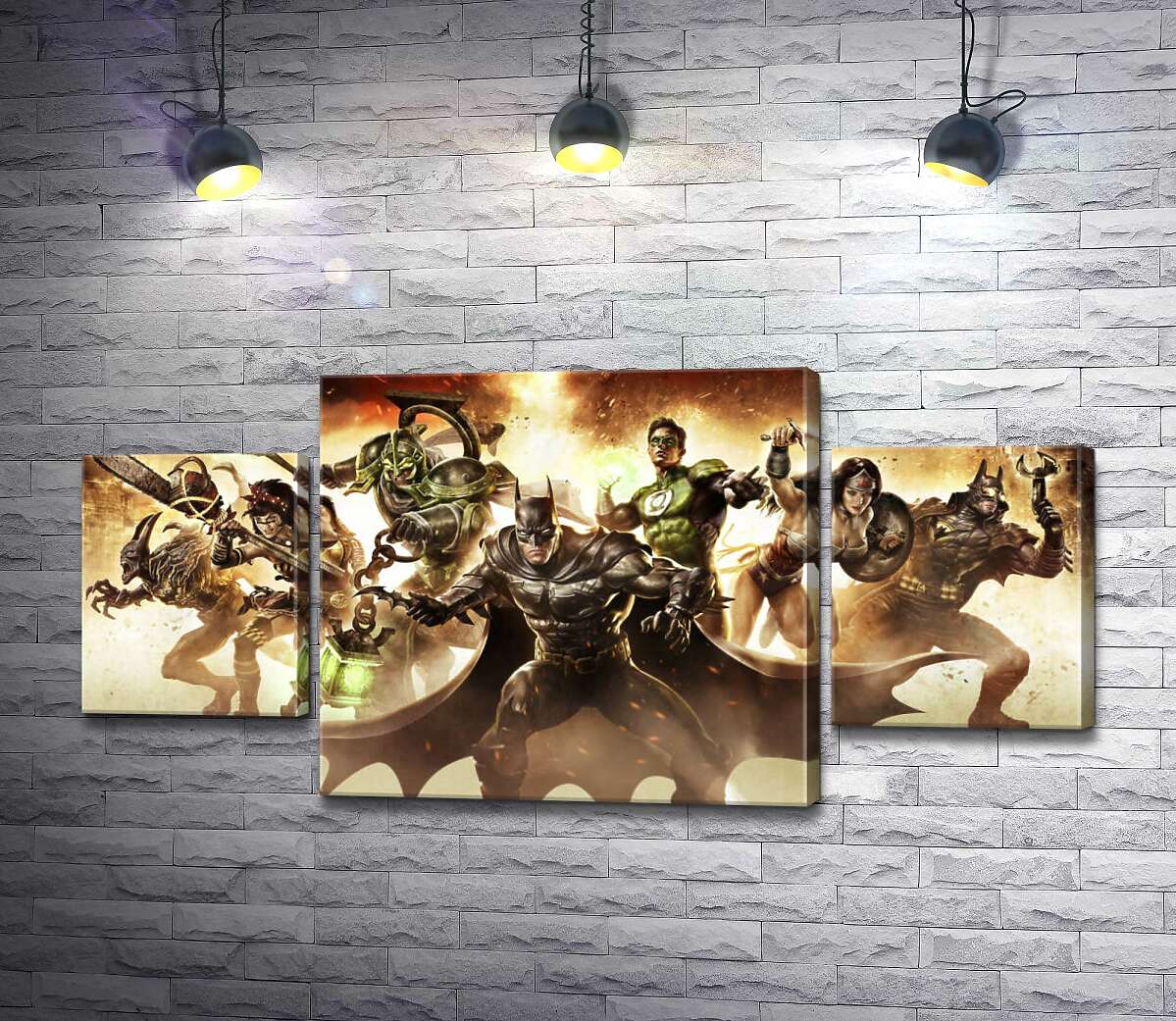 

Модульная картина ArtPoster Герои комиксов DC вступают в бой 131x64 см Модуль №7