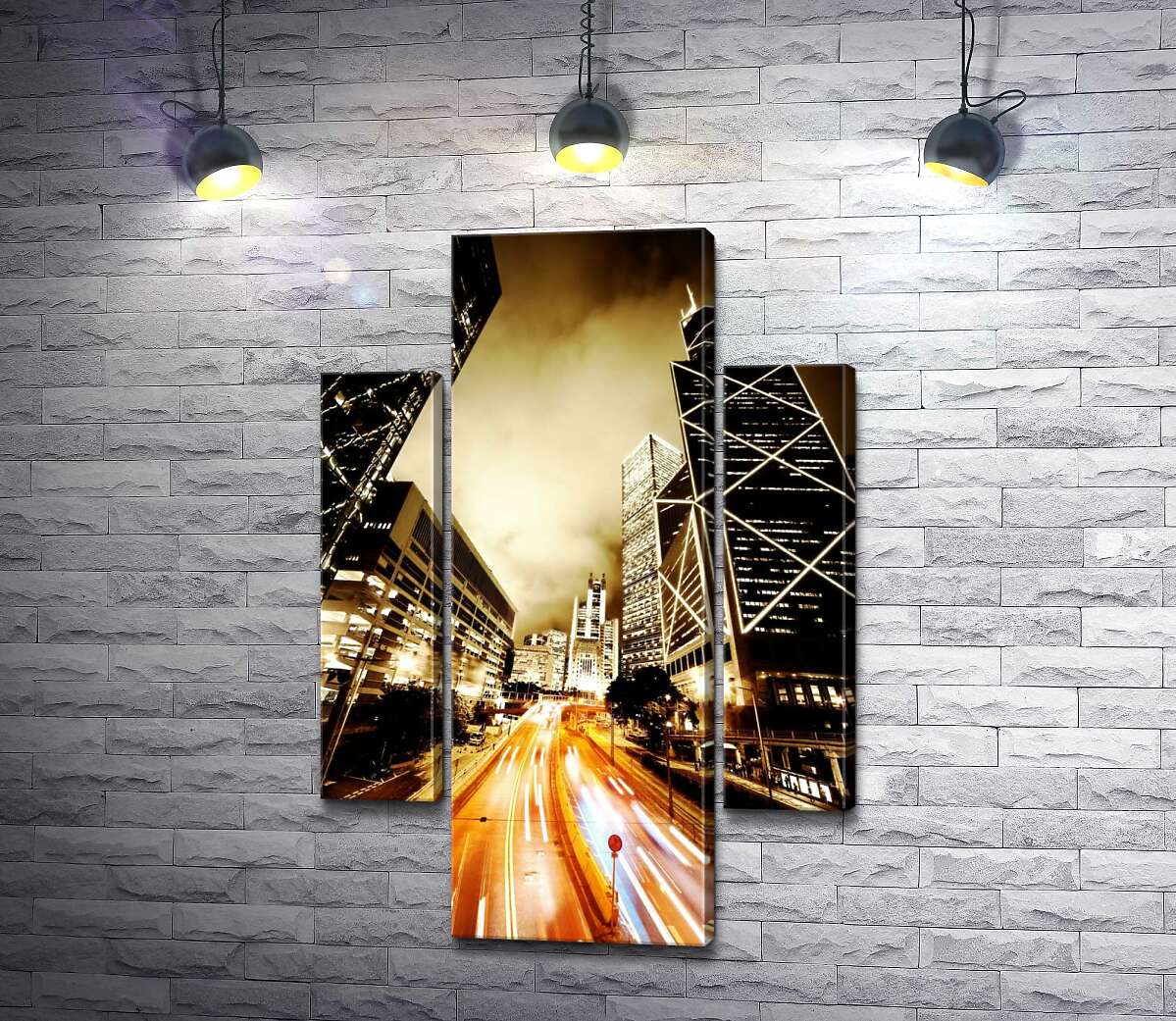 

Модульная картина ArtPoster Дорожный коридор между великанами небоскребами 131x195 см Модуль №7