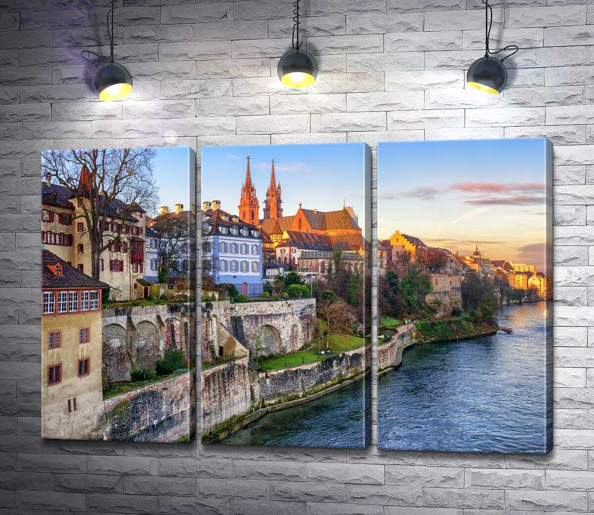 

Модульная картина ArtPoster Дыхание средневековья в городе Базель на берегу Реки Рейн 60x40 см Модуль №11