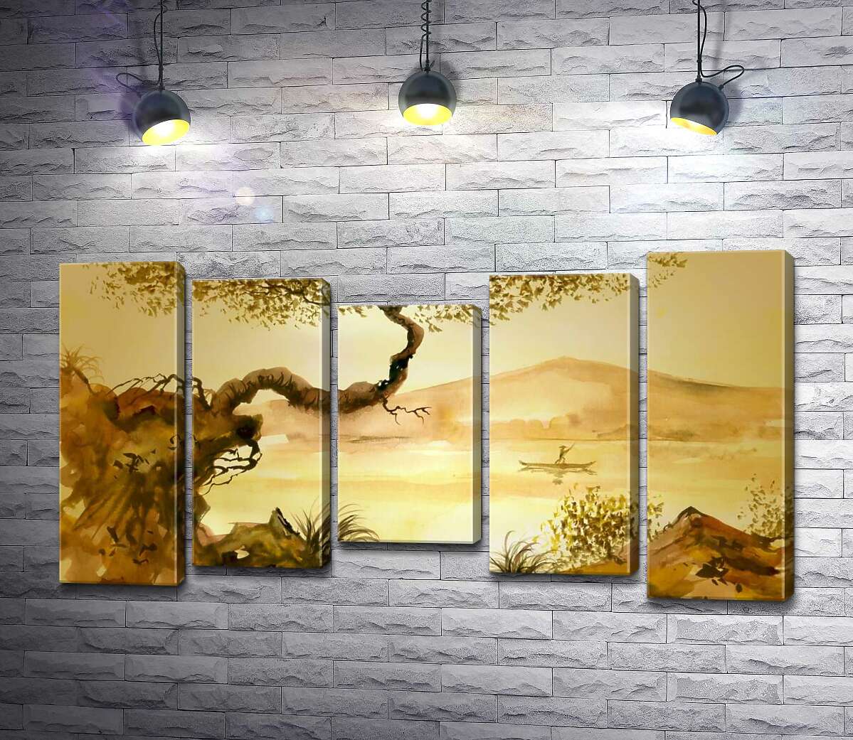 

Модульная картина ArtPoster Дерево свисает над холмистым берегом 130x73 см Модуль №28