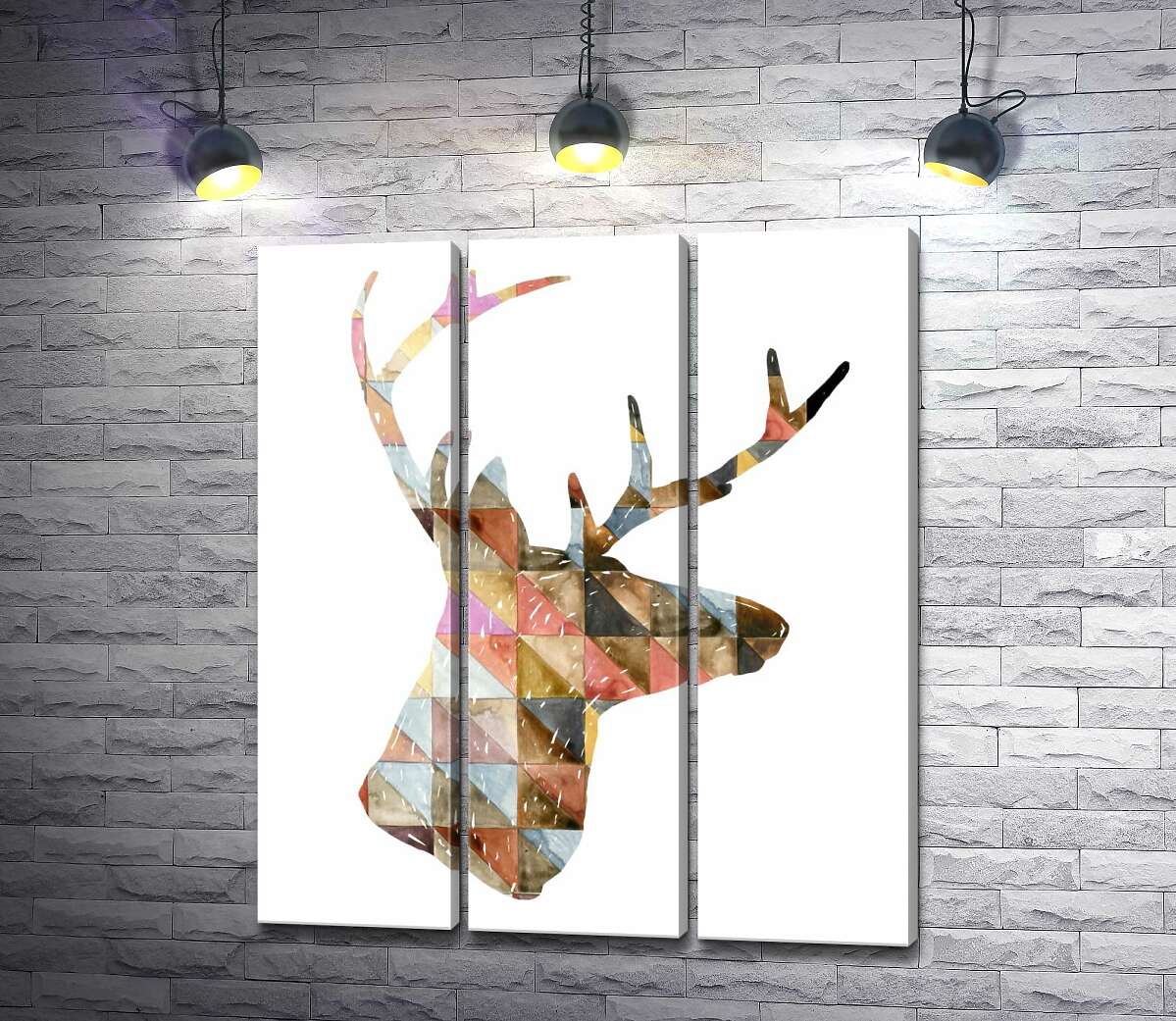 

Модульная картина ArtPoster Геометрический силуэт оленя 60x71 см Модуль №11