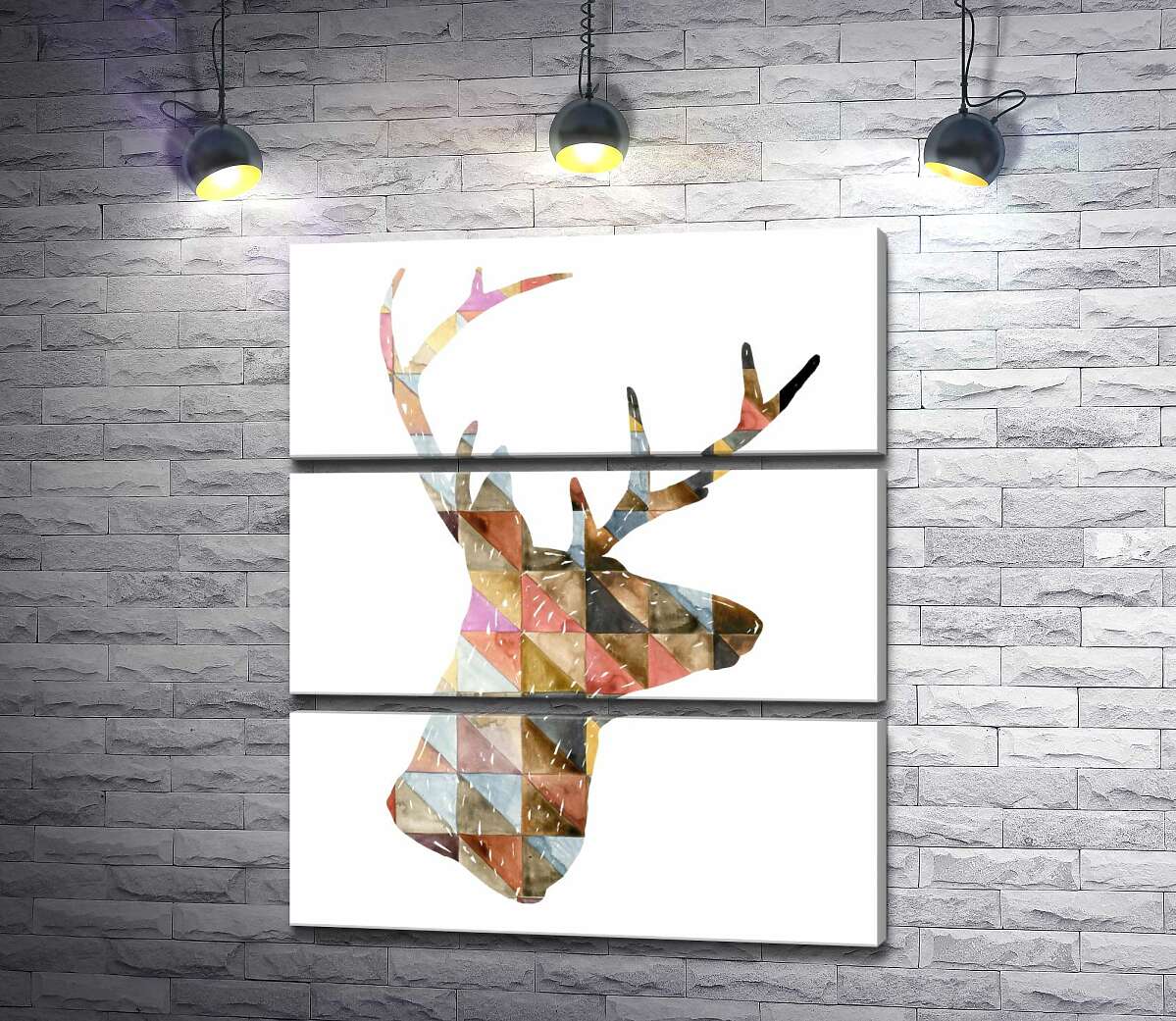 

Модульная картина ArtPoster Геометрический силуэт оленя 51x60 см Модуль №13