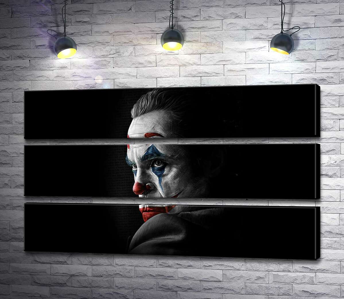 

Модульная картина ArtPoster Грустный взгляд Джокера из тени 130x75 см Модуль №13