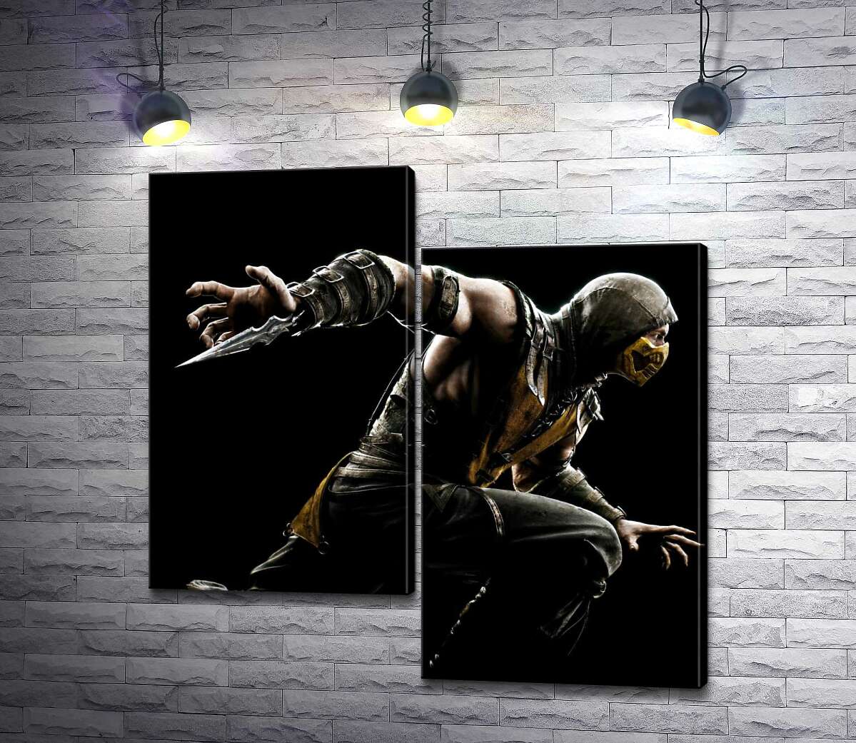 

Модульная картина ArtPoster Герой игры "Mortal Kombat", Скорпион, решительно бежит в битву 130x131 см Модуль №5