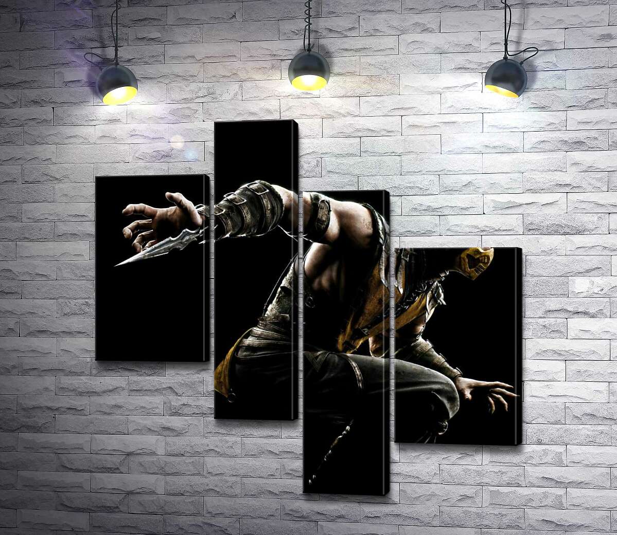 

Модульная картина ArtPoster Герой игры "Mortal Kombat", Скорпион, решительно бежит в битву 100x100 см Модуль №20