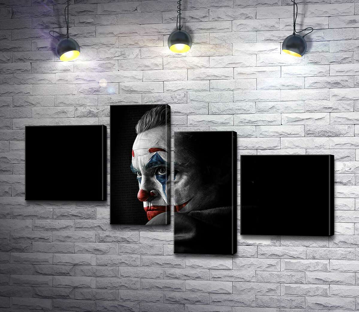 

Модульная картина ArtPoster Грустный взгляд Джокера из тени 100x57 см Модуль №20