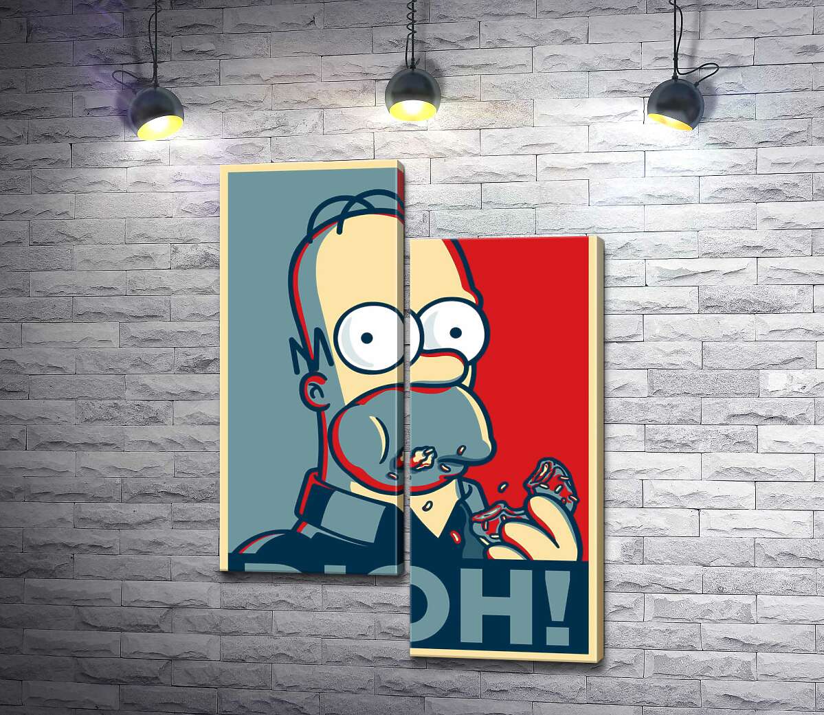 

Модульная картина ArtPoster Гомер Симпсон (Homer Simpson) объедается донатами 130x185 см Модуль №5