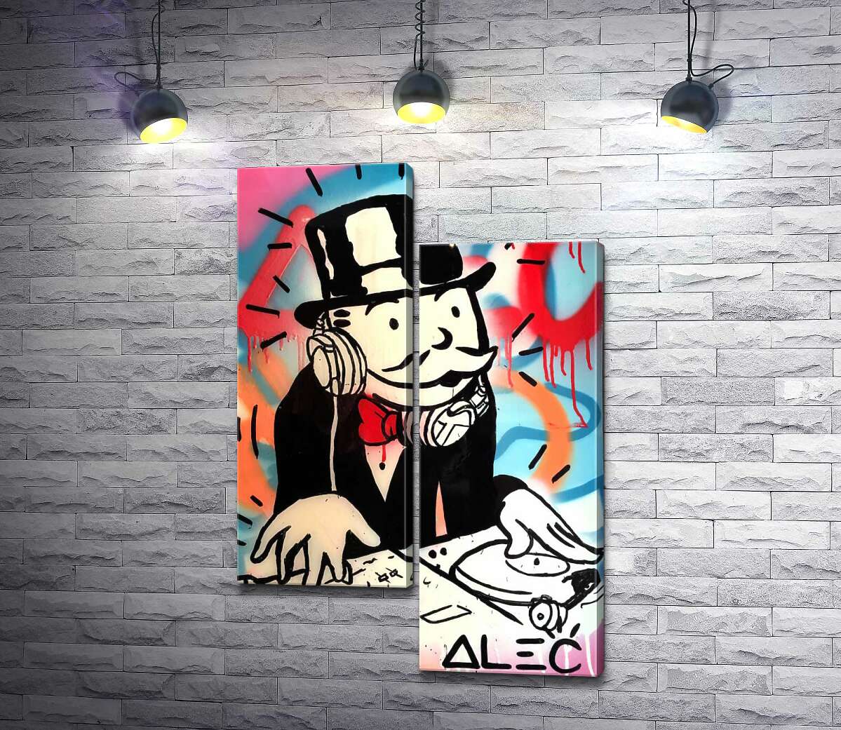 

Модульная картина ArtPoster Диджей Монополи (DJ Monopoly) - Алек Монополи (Alec Monopoly) 130x198 см Модуль №5