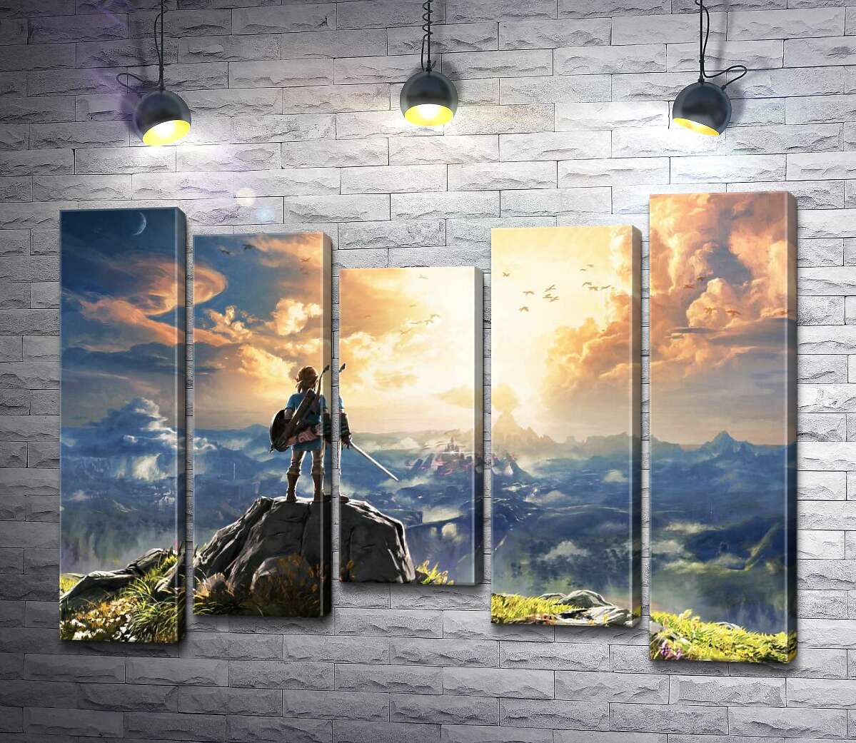 

Модульная картина ArtPoster Герой игры "The Legend of Zelda", Линк, смотрит на взрыв 130x96 см Модуль №28