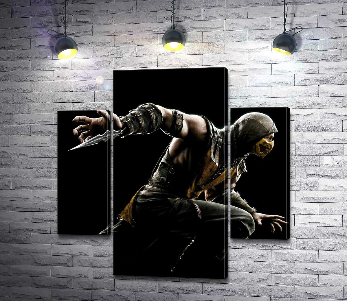 

Модульная картина ArtPoster Герой игры "Mortal Kombat", Скорпион, решительно бежит в битву 80x80 см Модуль №7