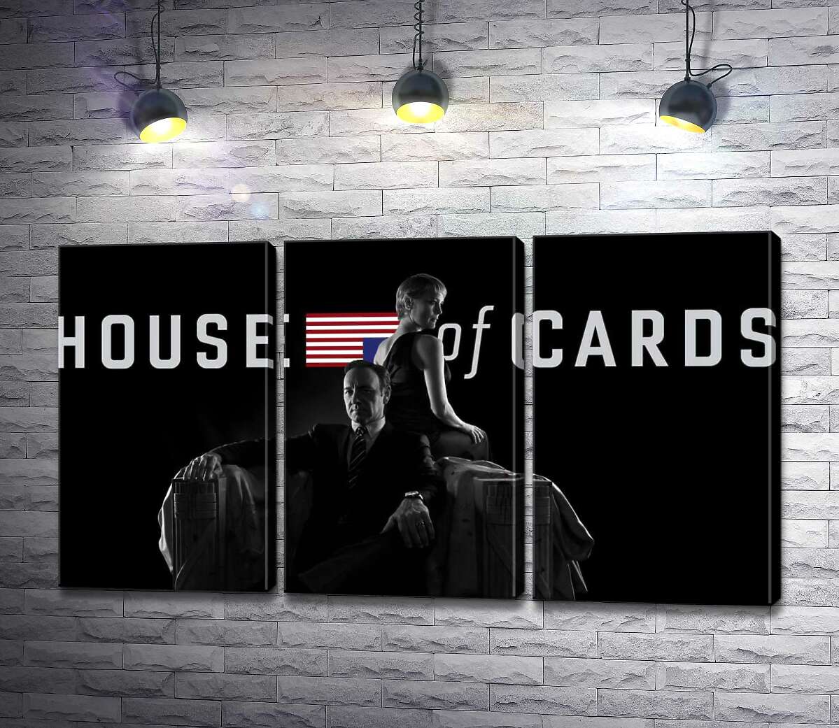

Модульная картина ArtPoster Главные герои – супруги, на постере к сериалу "Карточный дом" (House of cards) 60x34 см Модуль №11