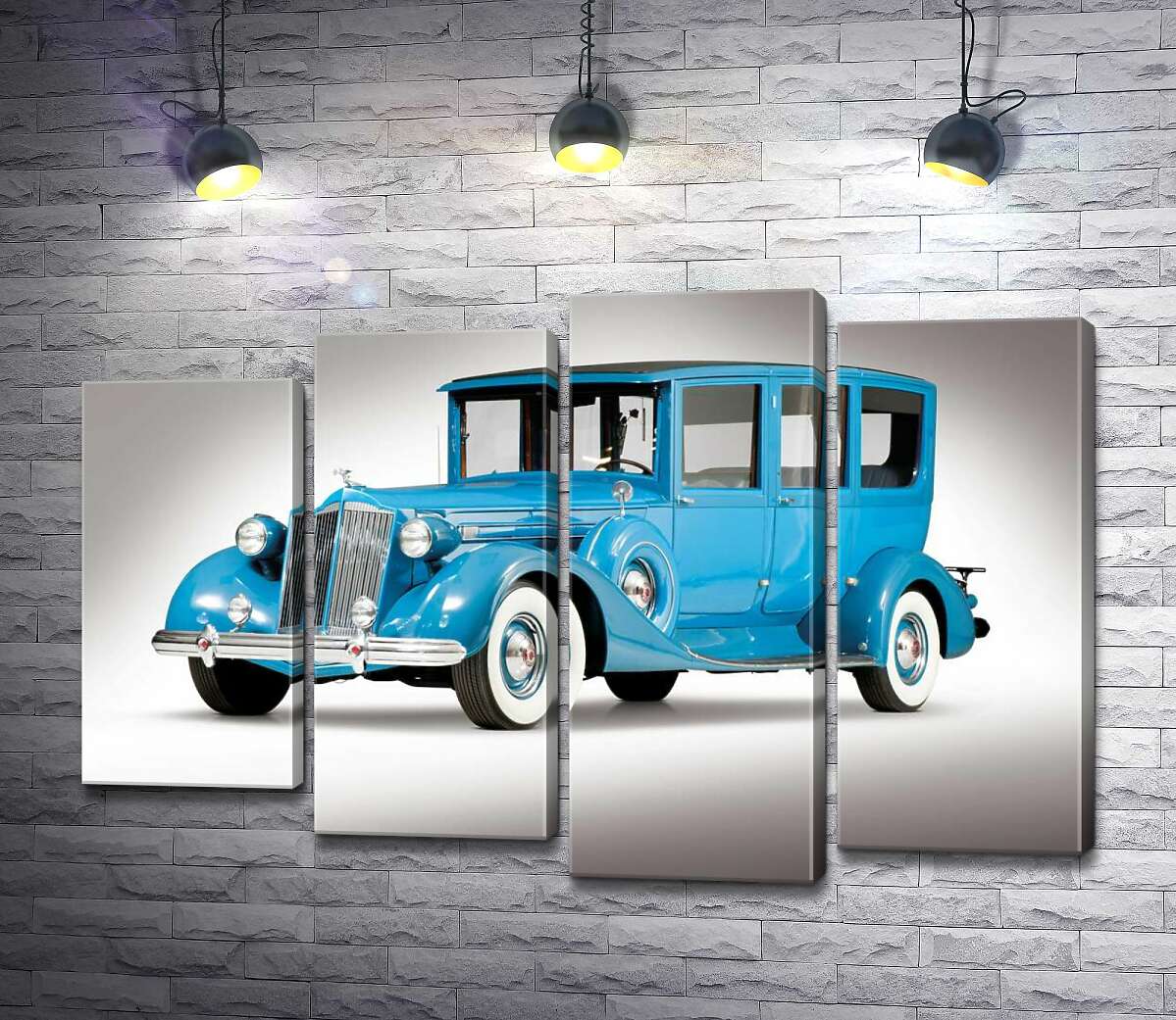 

Модульная картина ArtPoster Голубой лимузин 1937 американской компании Packard 100x69 см Модуль №21