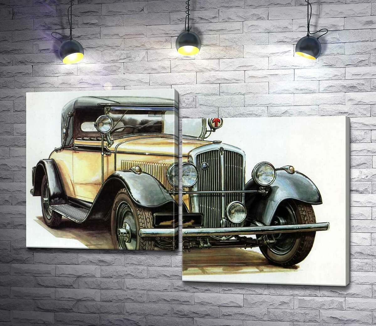 

Модульная картина ArtPoster Желтый ретро-автомобиль Skoda 442 130x87 см Модуль №5