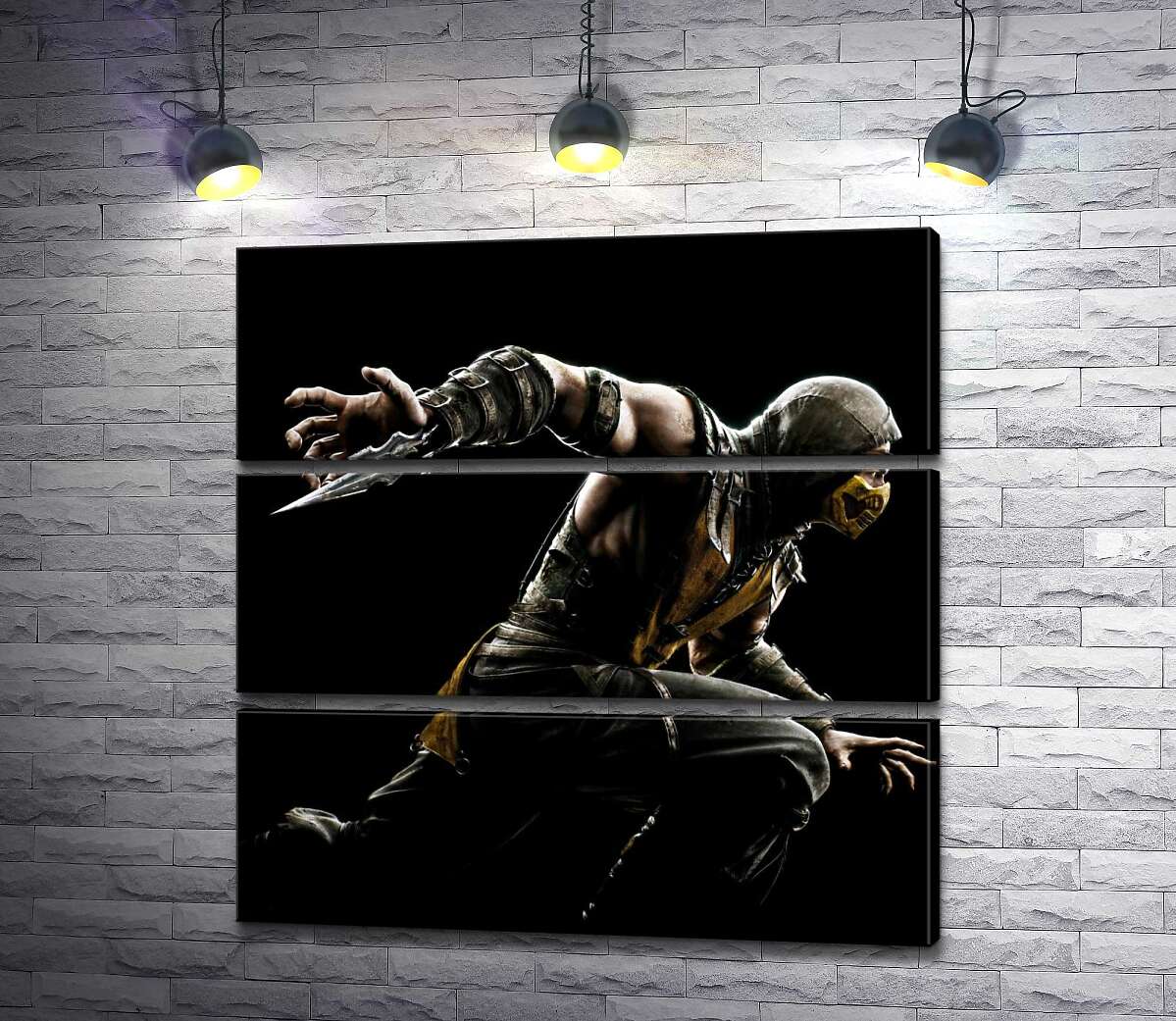 

Модульная картина ArtPoster Герой игры "Mortal Kombat", Скорпион, решительно бежит в битву 60x60 см Модуль №13