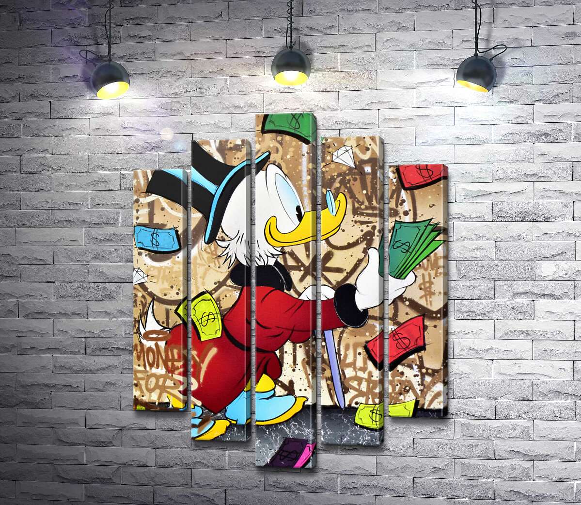 

Модульная картина ArtPoster Деньги на жизнь: Скрудж МакДак (Scrooge McDuck) 130x175 см Модуль №26