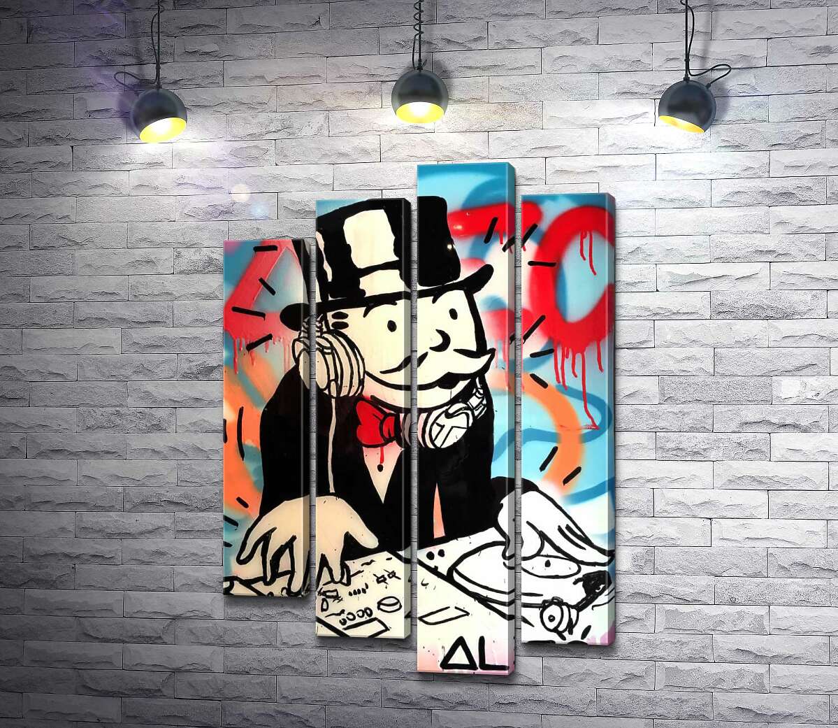 

Модульная картина ArtPoster Диджей Монополи (DJ Monopoly) - Алек Монополи (Alec Monopoly) 100x154 см Модуль №21