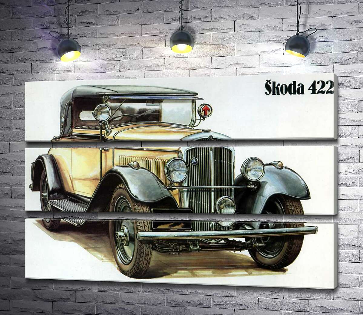

Модульная картина ArtPoster Желтый ретро-автомобиль Skoda 442 100x66 см Модуль №13