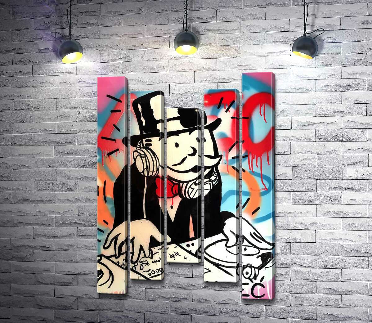 

Модульная картина ArtPoster Диджей Монополи (DJ Monopoly) - Алек Монополи (Alec Monopoly) 100x154 см Модуль №28