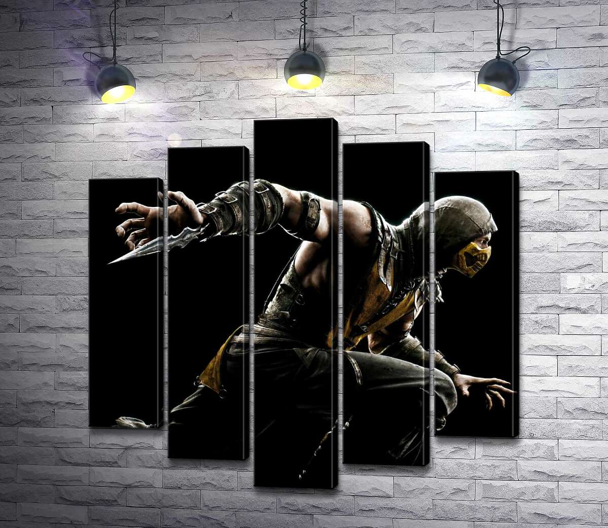

Модульная картина ArtPoster Герой игры "Mortal Kombat", Скорпион, решительно бежит в битву 130x132 см Модуль №26
