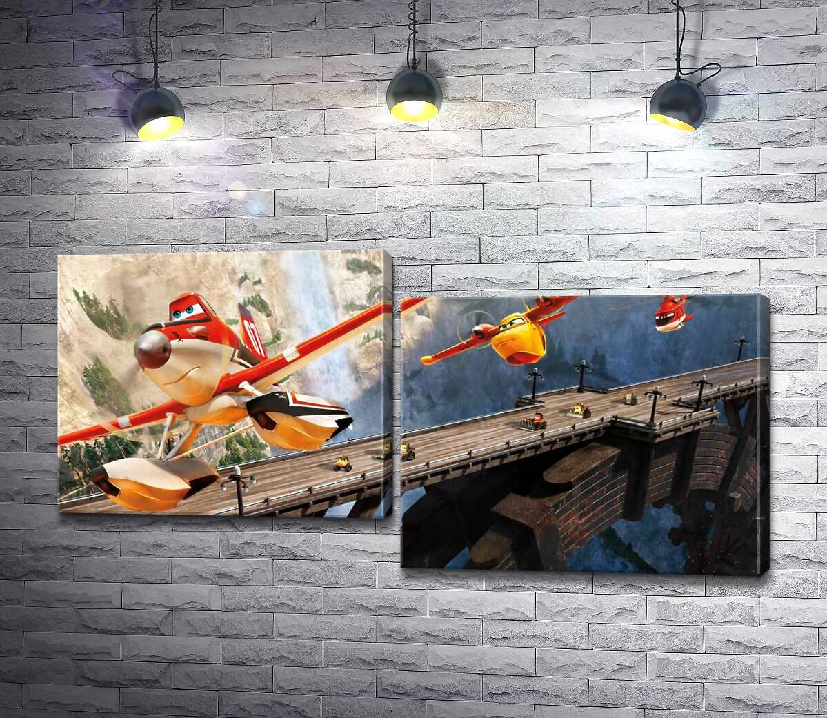

Модульная картина ArtPoster Герои мультфильма "Самолеты" спешат на спасательную операцию 100x51 см Модуль №5