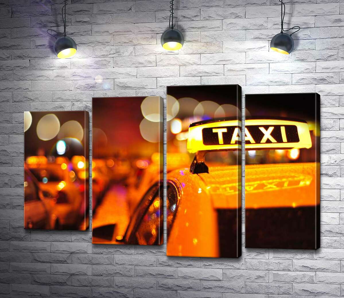 

Модульная картина ArtPoster Желтый маячок "Taxi" на крыше автомобиля 132x88 см Модуль №21