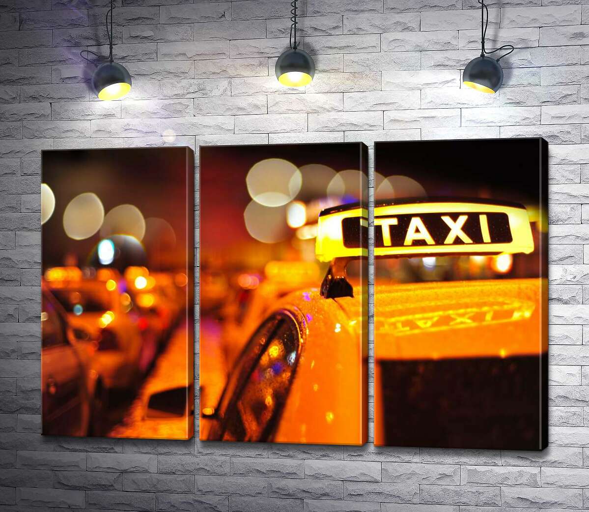 

Модульная картина ArtPoster Желтый маячок "Taxi" на крыше автомобиля 132x86 см Модуль №11