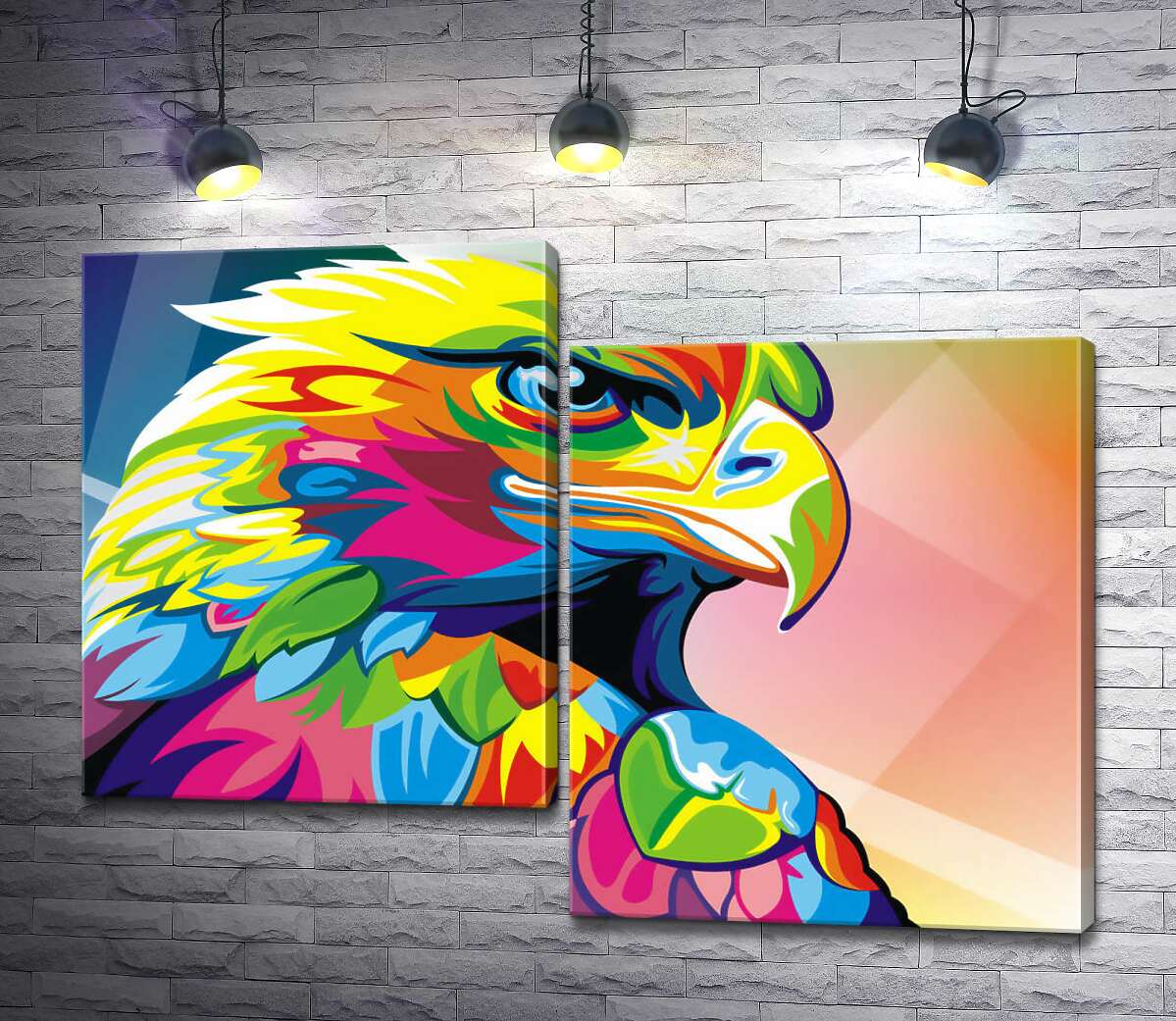 

Модульная картина ArtPoster Грозный взгляд орла среди красочного оперения 100x74 см Модуль №5