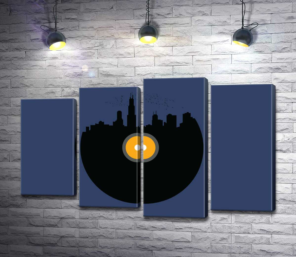 

Модульная картина ArtPoster Желтый свет фонаря в темноте ночного города 132x83 см Модуль №21