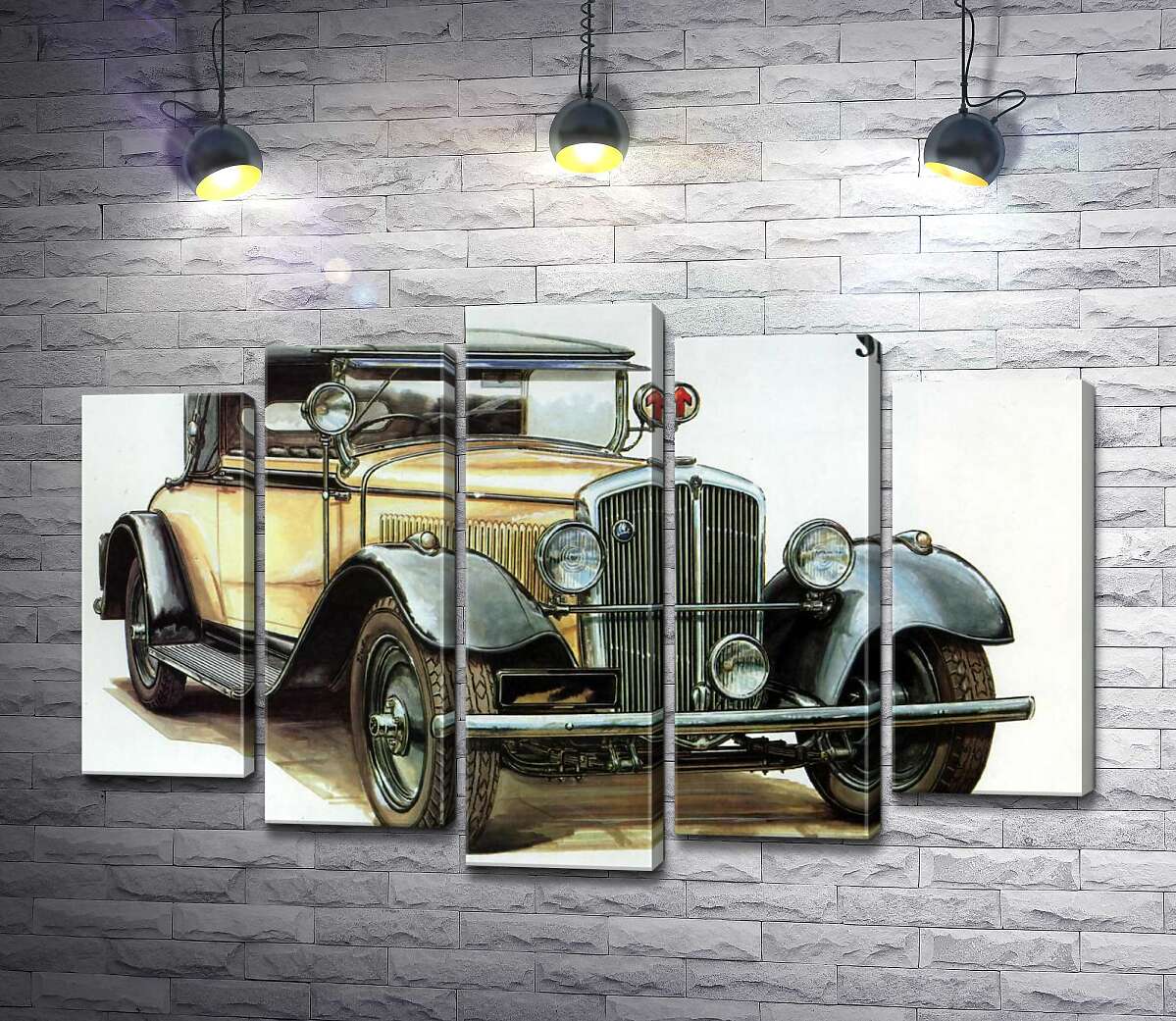 

Модульная картина ArtPoster Желтый ретро-автомобиль Skoda 442 130x87 см Модуль №26