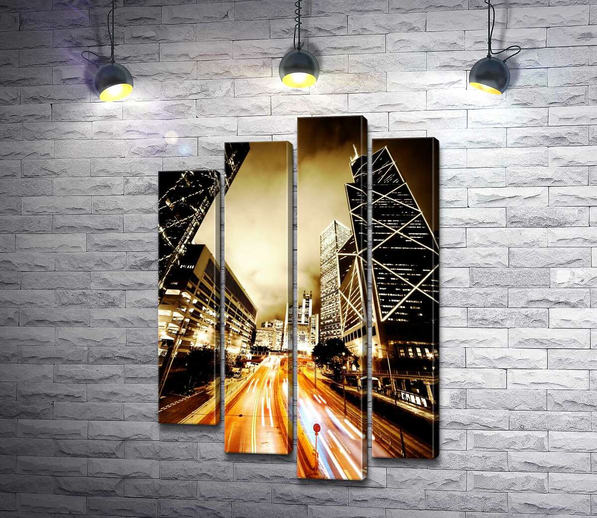

Модульная картина ArtPoster Дорожный коридор между великанами небоскребами 80x120 см Модуль №21