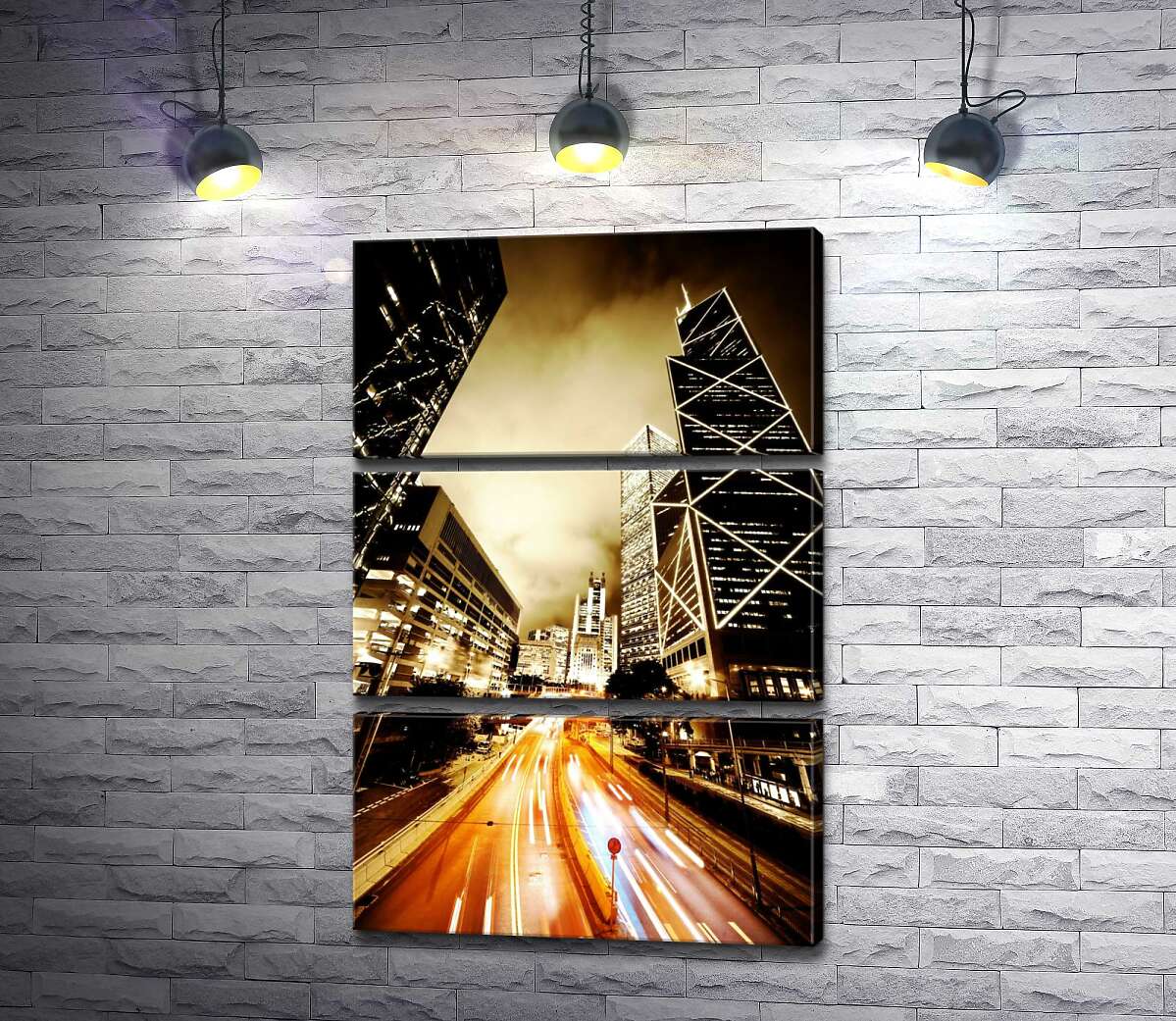 

Модульная картина ArtPoster Дорожный коридор между великанами небоскребами 130x195 см Модуль №13