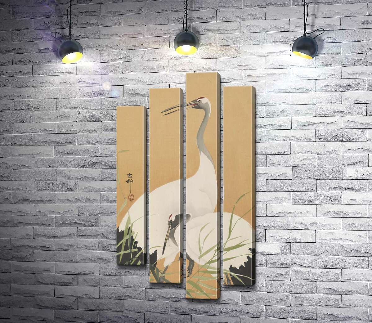 

Модульная картина ArtPoster Два журавля (Two Cranes) – Охара Косон (Ohara Koson) 80x157 см Модуль №21