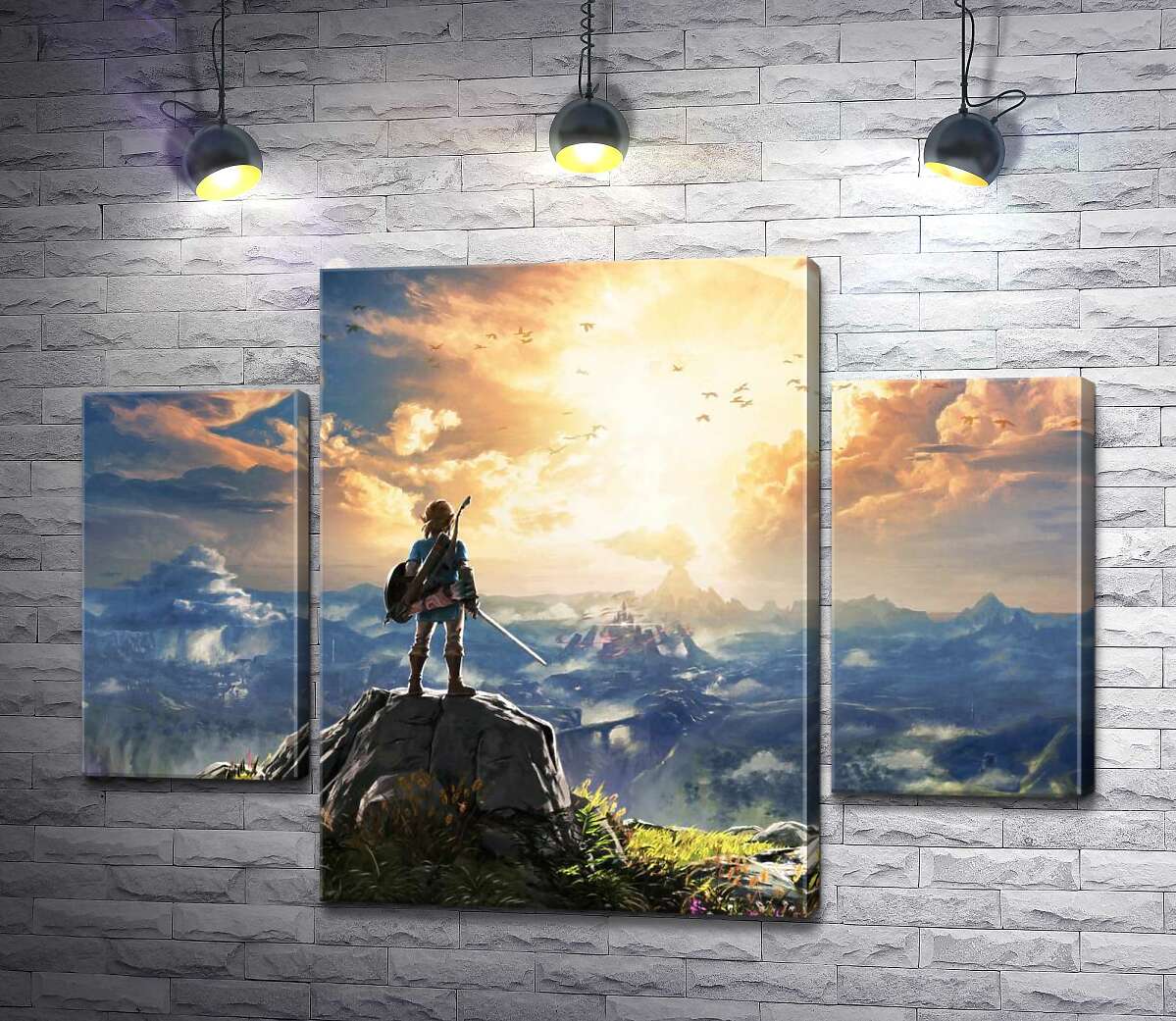 

Модульная картина ArtPoster Герой игры "The Legend of Zelda", Линк, смотрит на взрыв 80x59 см Модуль №7
