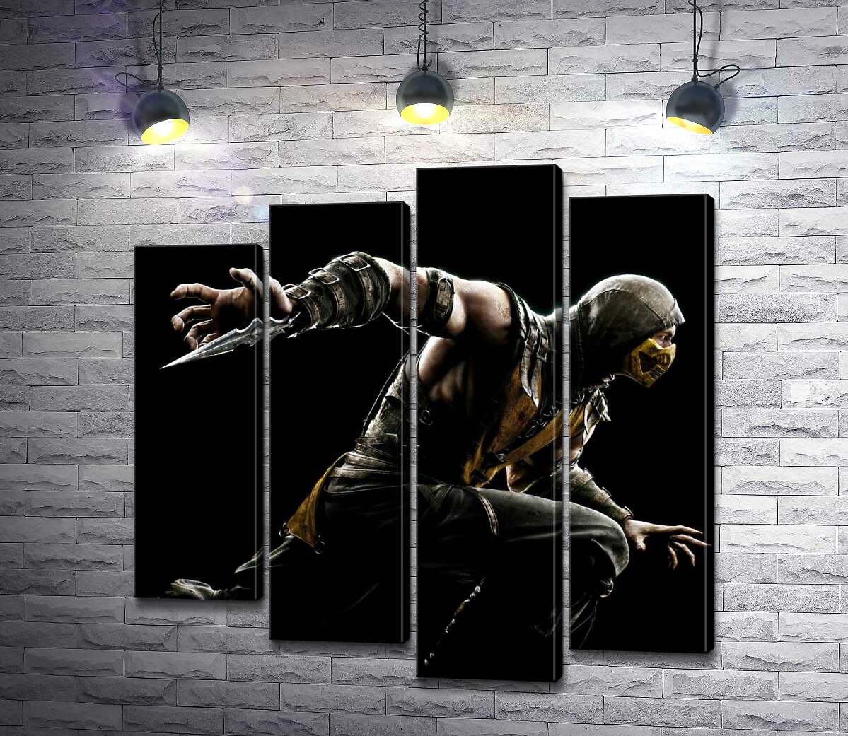 

Модульная картина ArtPoster Герой игры "Mortal Kombat", Скорпион, решительно бежит в битву 132x131 см Модуль №21