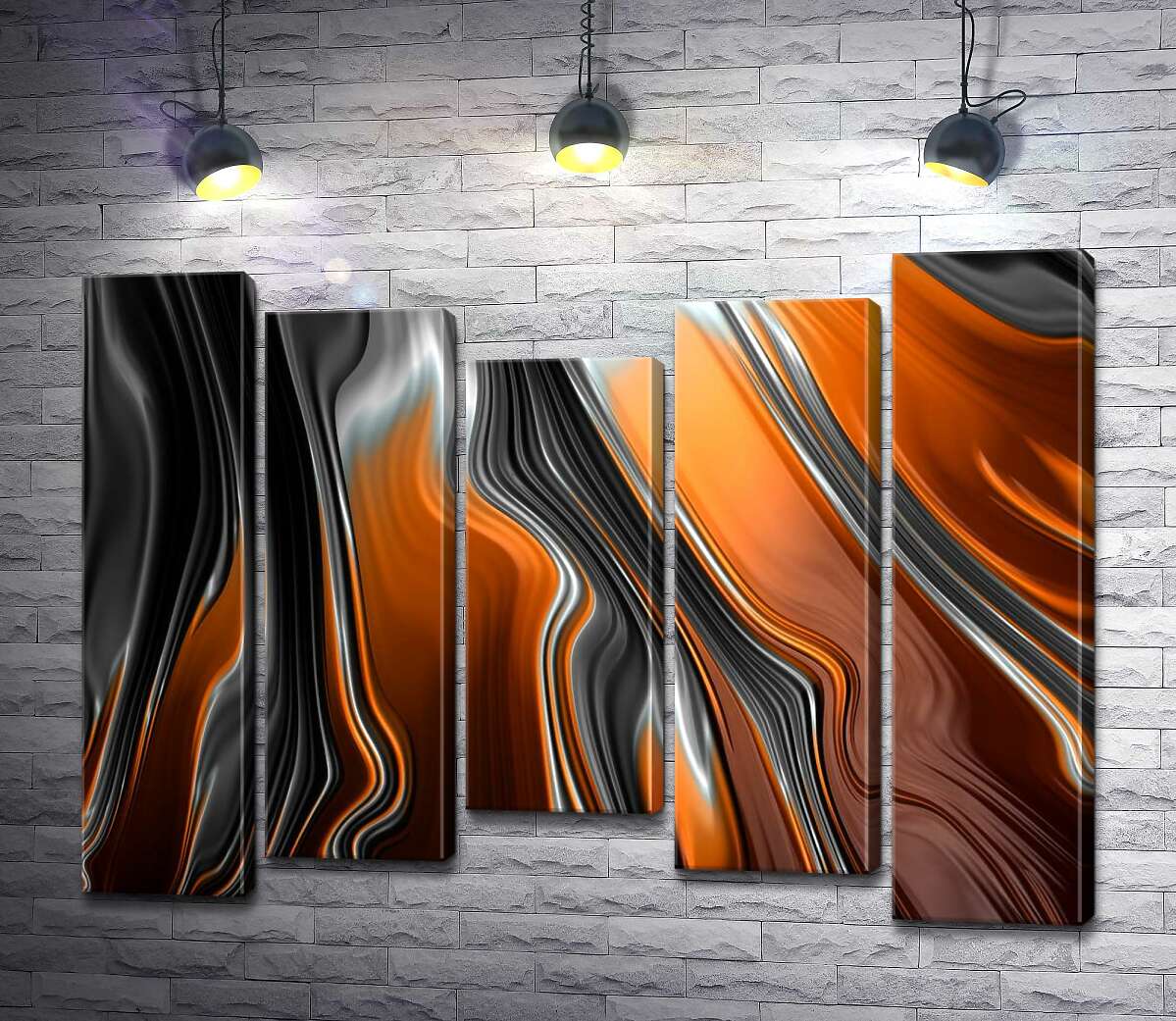 

Модульная картина ArtPoster Карамельно-серые волны абстракции 100x75 см Модуль №28