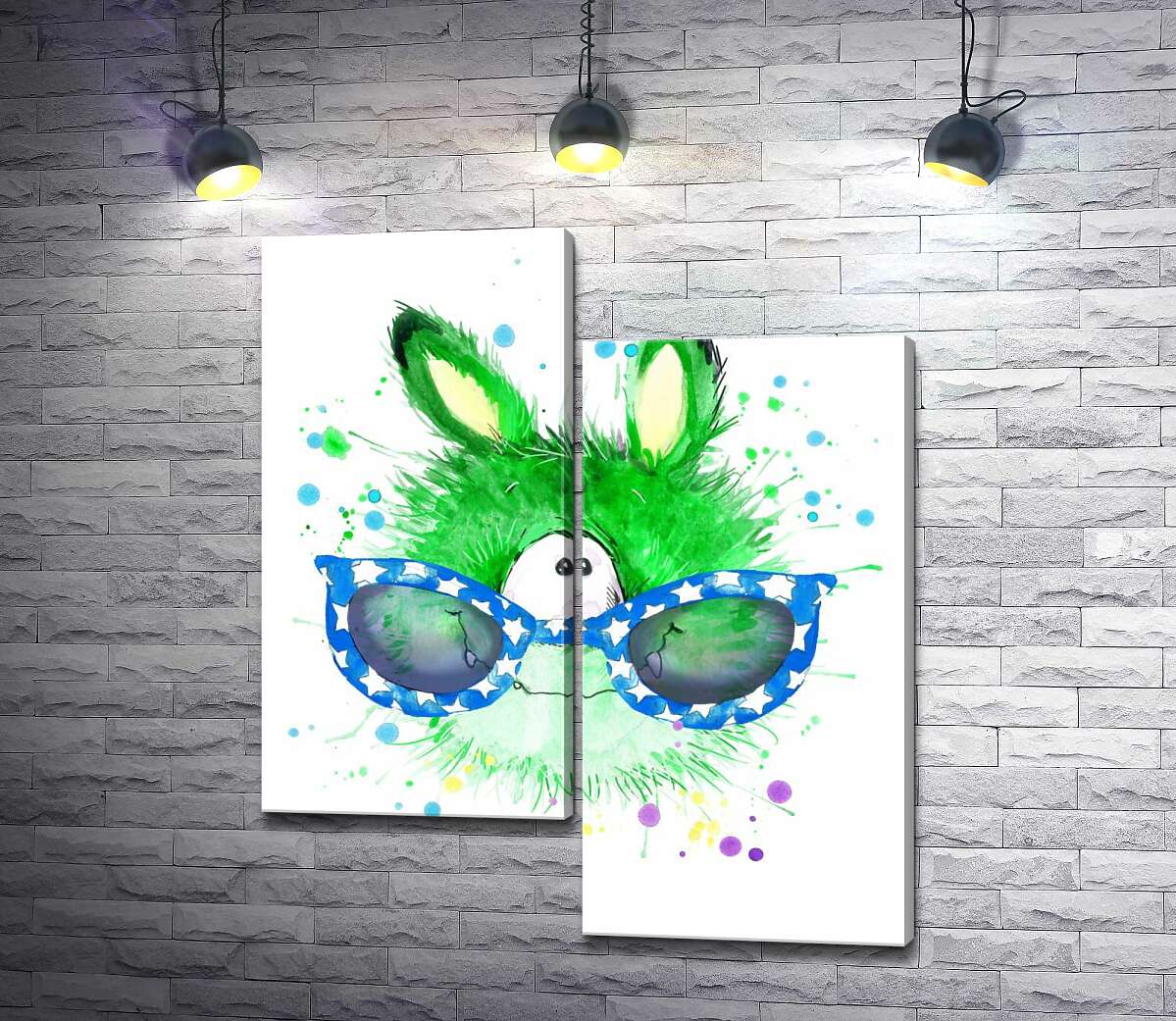 

Модульная картина ArtPoster Зеленый циклоп в синих очках 50x60 см Модуль №5