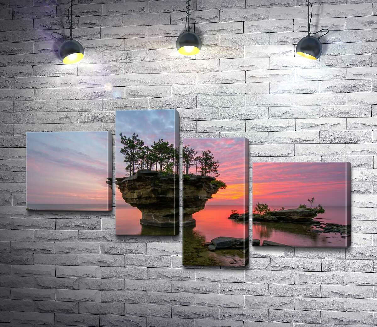 

Модульная картина ArtPoster Коралловый рассвет на озере Мичиган 100x57 см Модуль №20