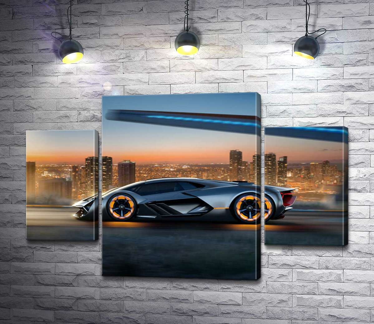 

Модульная картина ArtPoster Инновационная модель электромобиля Ламборгини (Lamborghini Terzo Millennio) 131x85 см Модуль №7