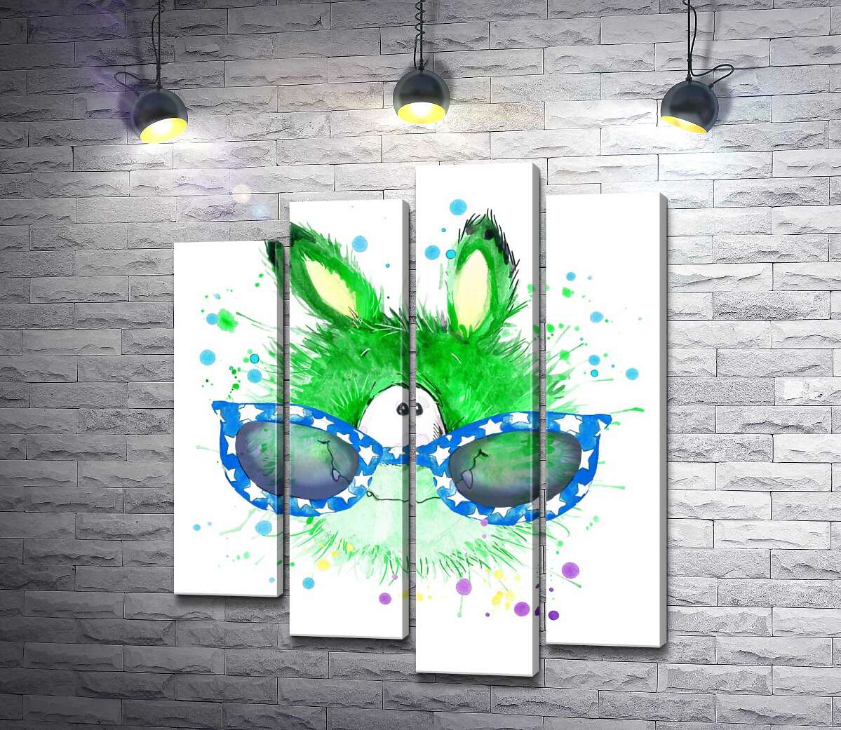 

Модульная картина ArtPoster Зеленый циклоп в синих очках 132x156 см Модуль №21