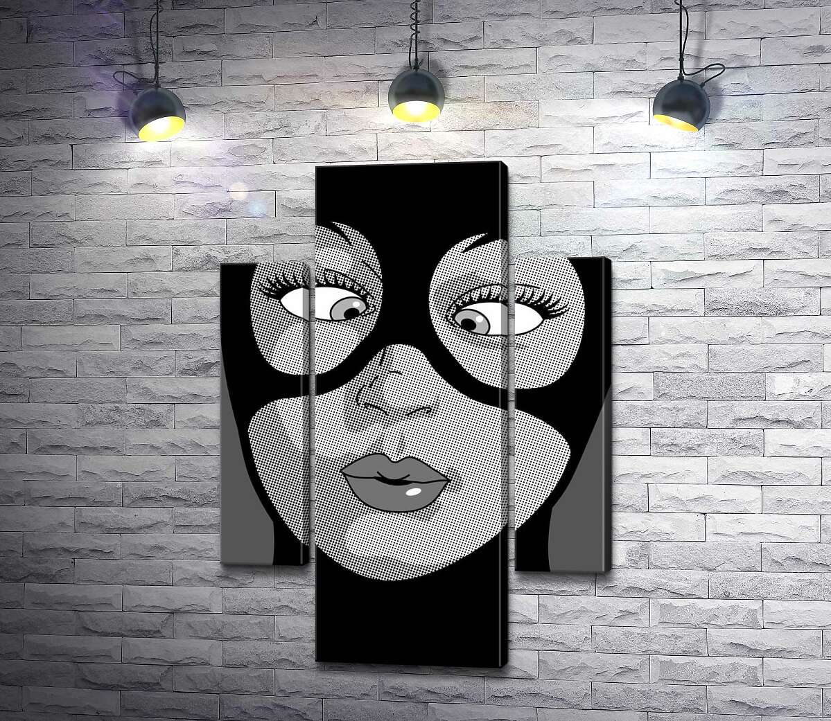 

Модульная картина ArtPoster Женщина-кошка (Cat woman) весело кривляется 100x145 см Модуль №7