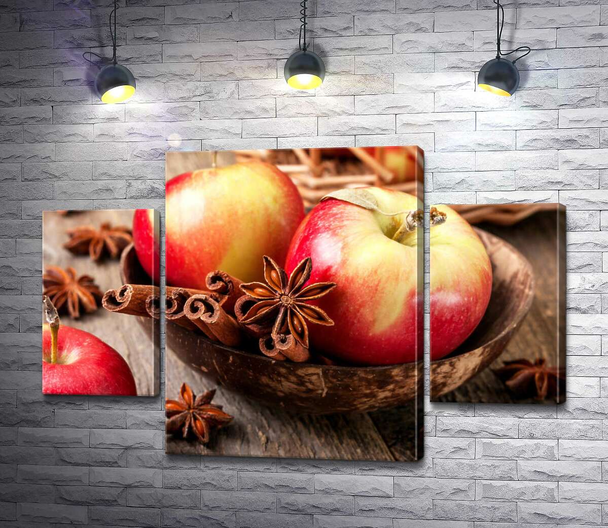 

Модульная картина ArtPoster Запахи осени: краснобокие яблоки с корицей и бадьяном 80x54 см Модуль №7
