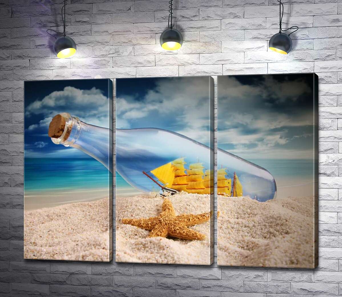 

Модульная картина ArtPoster Корабль в плену стеклянной бутылки 60x43 см Модуль №11
