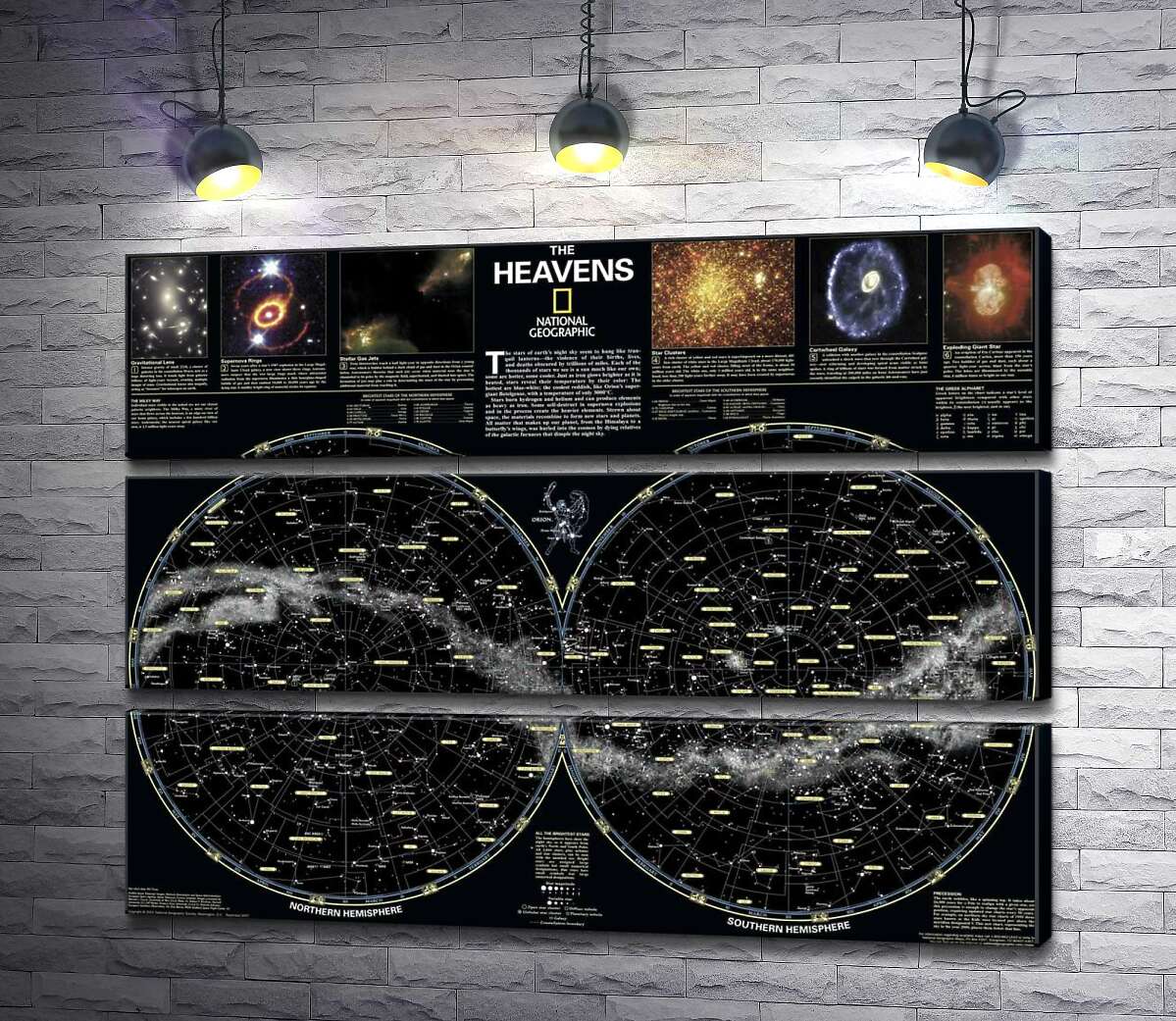 

Модульная картина ArtPoster Карта звездного неба от National Geographic 81x60 см Модуль №13